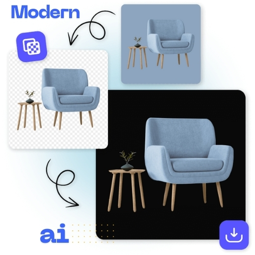 Interior photo cleaned up with a simplified background